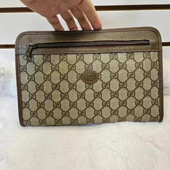 Brown PVC  Monogram Clutch - Picture 5 of 16